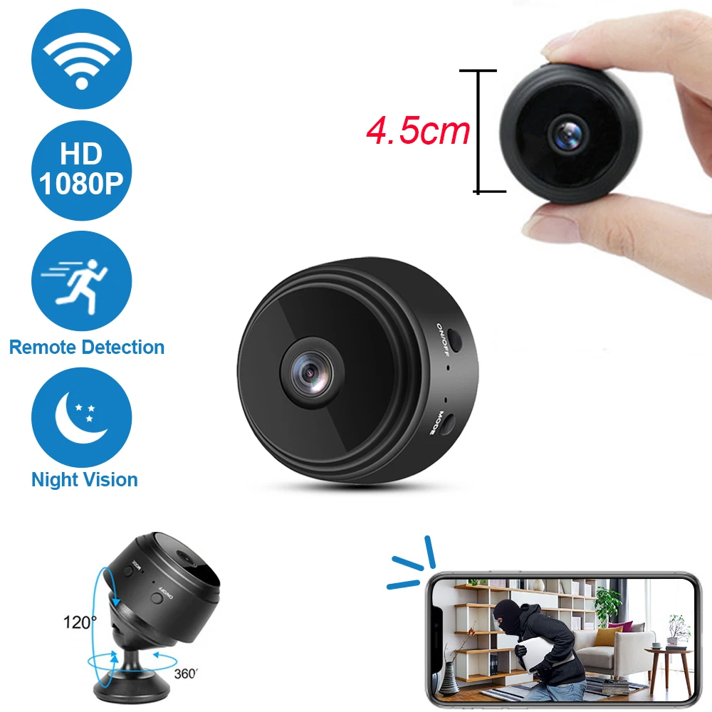 A9 Mini Kamera 1080P HD IR Noc Verzia Micro Bezdrôtová Kamera, Detekcia Pohybu Bezpečnosti Video Surveillance camera wifi Kamera