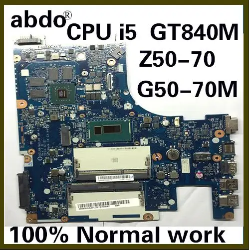 Abdo ACLUA/ACLUB NM-A273 pre Lenovo Z50-70 G50-70M notebook základnej dosky, PROCESORA i5 4200U/4210U GT840M GT820M 2G DDR3 test práca
