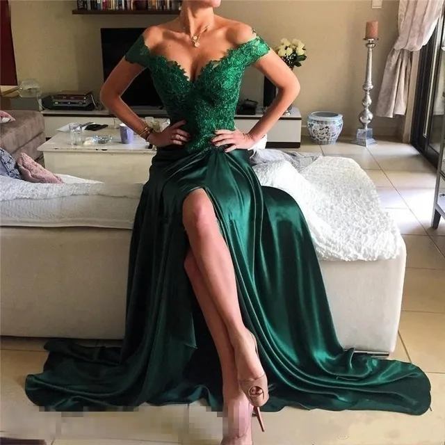 Abiye Župan De Soiree Arabskom Formálne Šaty Smaragdovo Zelená Vestido De Festa Formálne Šaty, Sexy Split Party Šaty vestido longo
