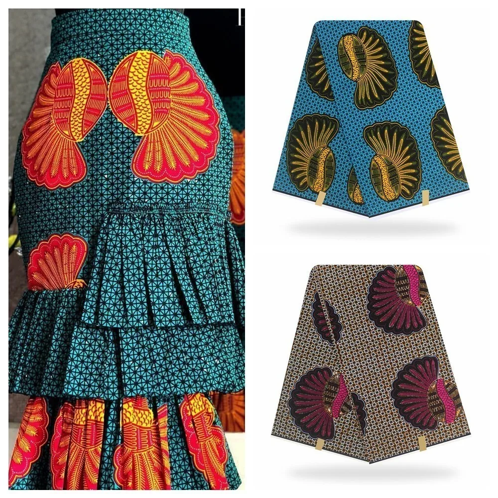 Africkej Tlače Textílie 6 Metrov Afriky Textílie Veľkoobchod Afriky Skutočný Vosk Vytlačí Tkanina bavlna Vosk Ankara Vosk Textílie