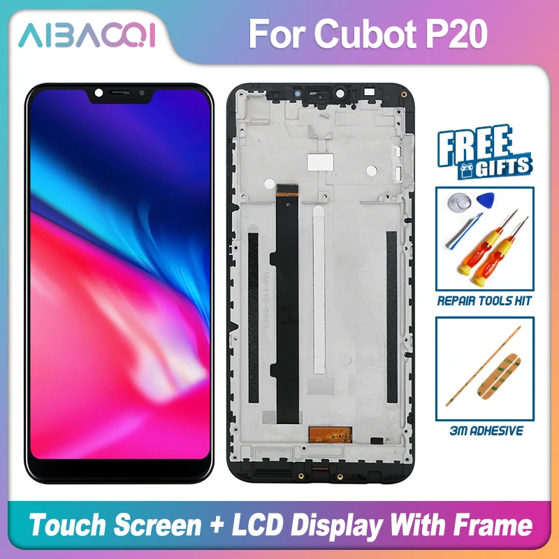 AiBaoQi Nový, Originálny 6.18 palcový Dotykový Displej+2246X1080 LCD Displej+Rám Montáž Náhrada Za Cubot P20 Android 8.0 Telefón