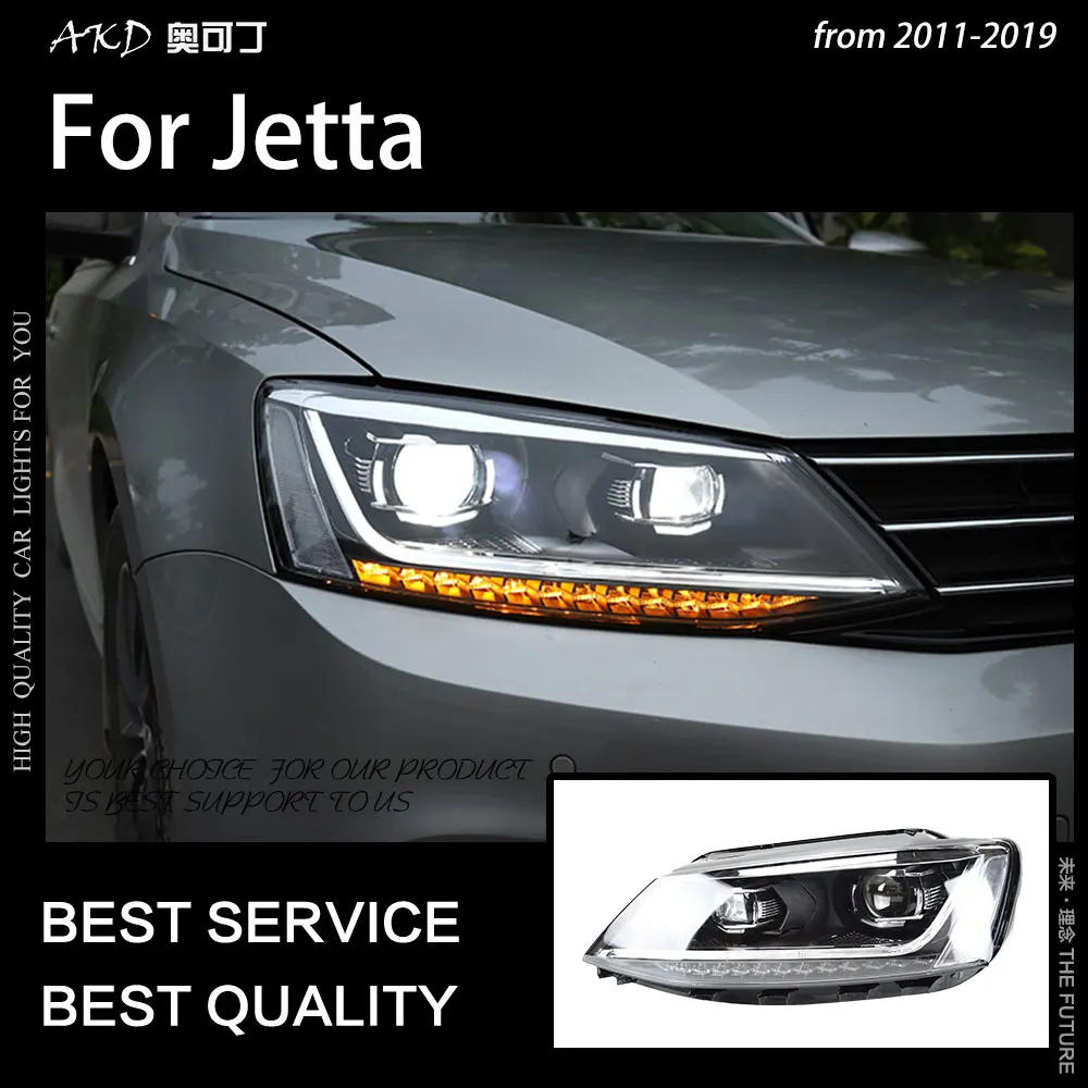 AKD Auto Styling Vedúci svetlo na VW Jetta Mk6 LED Reflektor 2011-2018 R8 Dizajn Svetlá Drl Hid Bi Xenon Auto Príslušenstvo