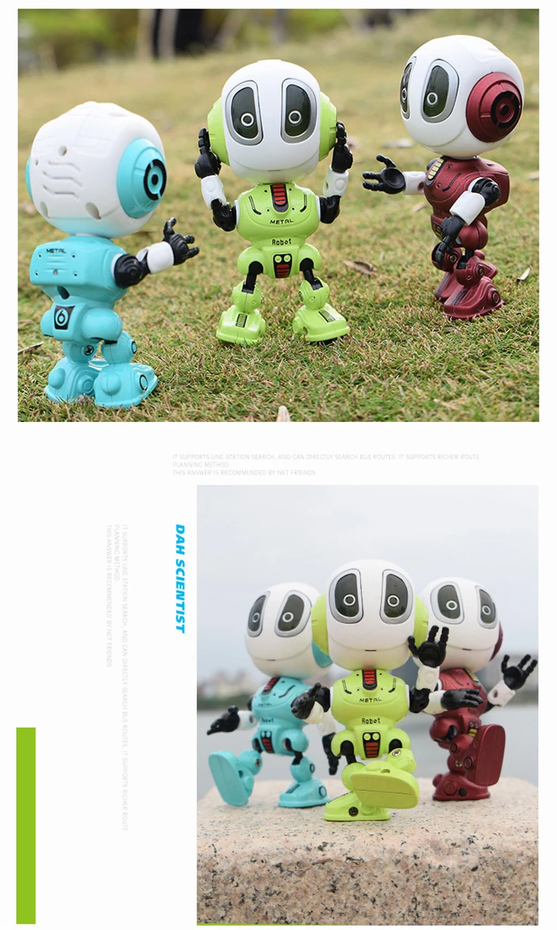 Akčné a Hračky Údaje Smart Hovorí Zliatiny Robot Dotykové Elektronické Zvuk, Svetlo Robot Hračka Dieťa Narodenia Darček DIY Gesto Elektronické Hračky