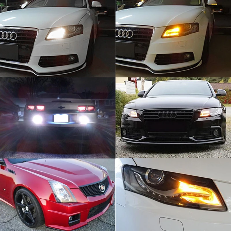 Amber bez Chýb PH24WY SPH24 LED Žiarovky Predné Zase Signálne Svetlá Pre Audi Cadillac GMC Lincoln Saab Na Prednej strane Zase Signálne Svetlá