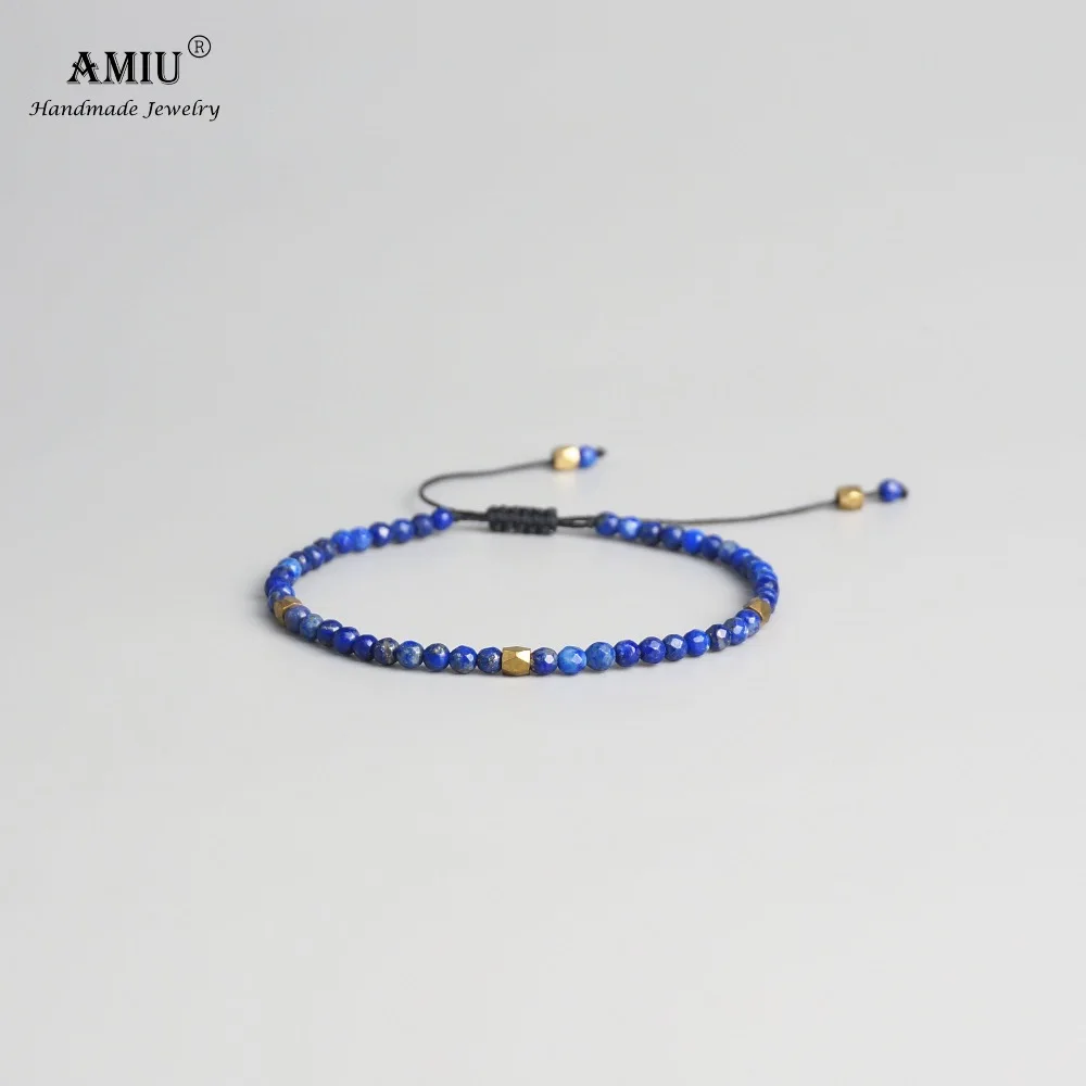 AMIU 3 mm Prírodný Kameň Lapis Korálky Tibetskej Kameň Korálky Úsek Náramok Pre Mužov, Ženy, Joga Čakra Crystal Perličiek Náramky