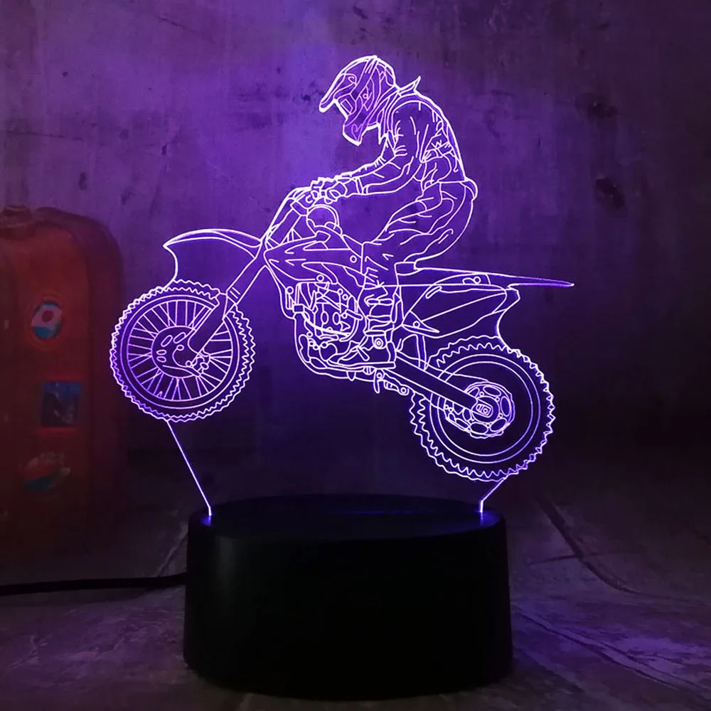 Amroe 3D Končatiny, Motocykel VIEDOL v Pohode Chlapec hračky Nočné Svetlo LED Stôl, stolná Lampa RGB Gradient Dieťa Narodeniny Nový Rok toyss