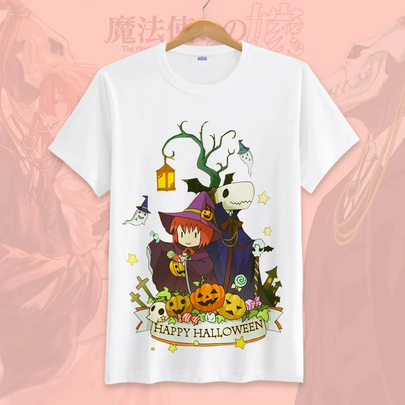 Anime Mahoutsukai č Yome Starovekej Magus' Nevesta Tričko T-Shirt Pár Kreslených Krátky Rukáv T Shirt Tees camiseta