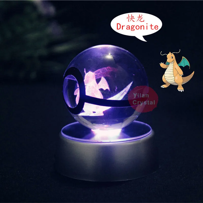Anime Pokemon Ísť Loptu K9 Crysal Vytiahol Loptu Pokeball s Crysal LED Svetlo Base Hračky pre Deti, Deti Vianočné Darčeky