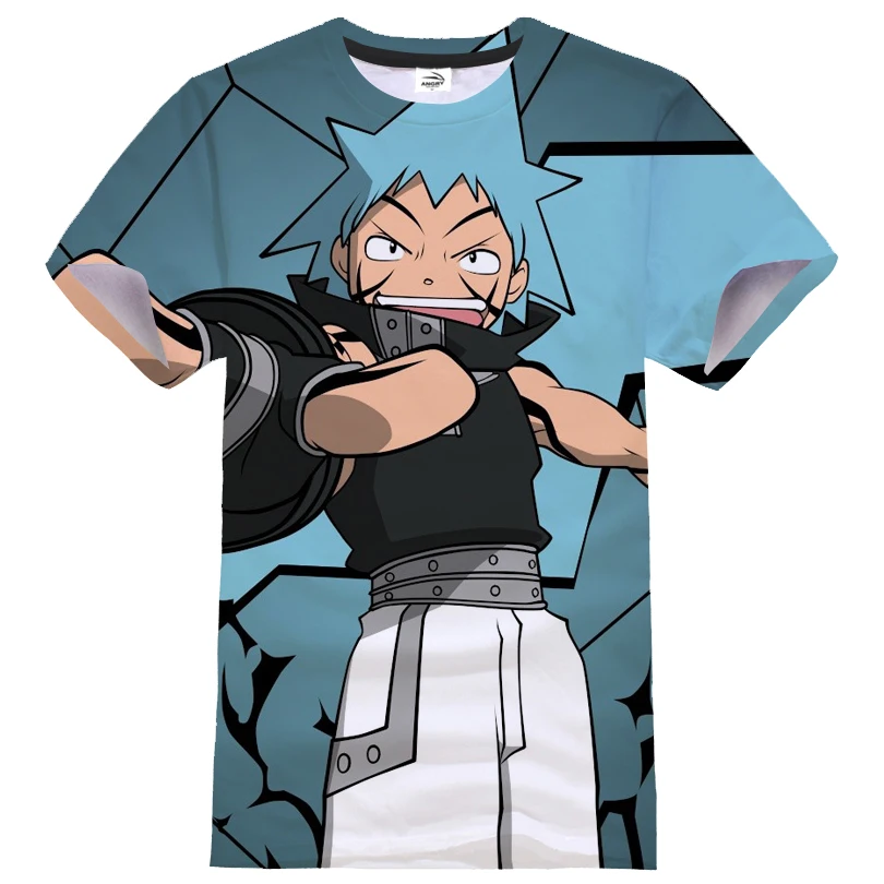 Anime Soul Eater 3D Tlač T-shirt Muži Ženy Príležitostné O-Krku Krátke Rukáv Tričko Fashion Cosplay Streetwear Tričko, Unisex Oblečenie