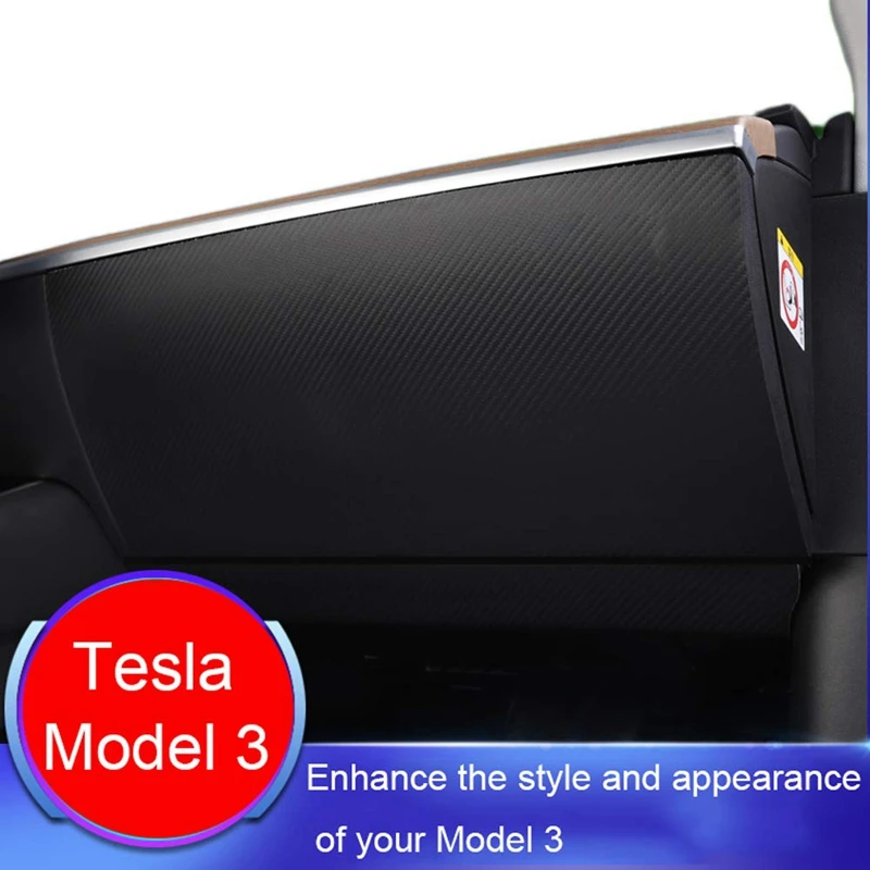 Anti Kop Ochranu Podložky Nálepky Držiak pre Tesla Model 3 Glove obal Nálepky Kožené Uhlíkových Vlákien Textúra