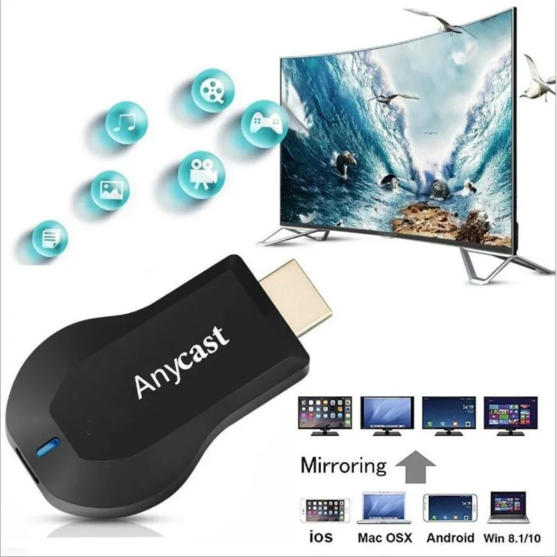 AnyCast M9 plus TV Stick miracast Airplay HD 1080P Bezdrôtový WiFi Display Prijímača Modul kompatibilný s HDMI TV Stick