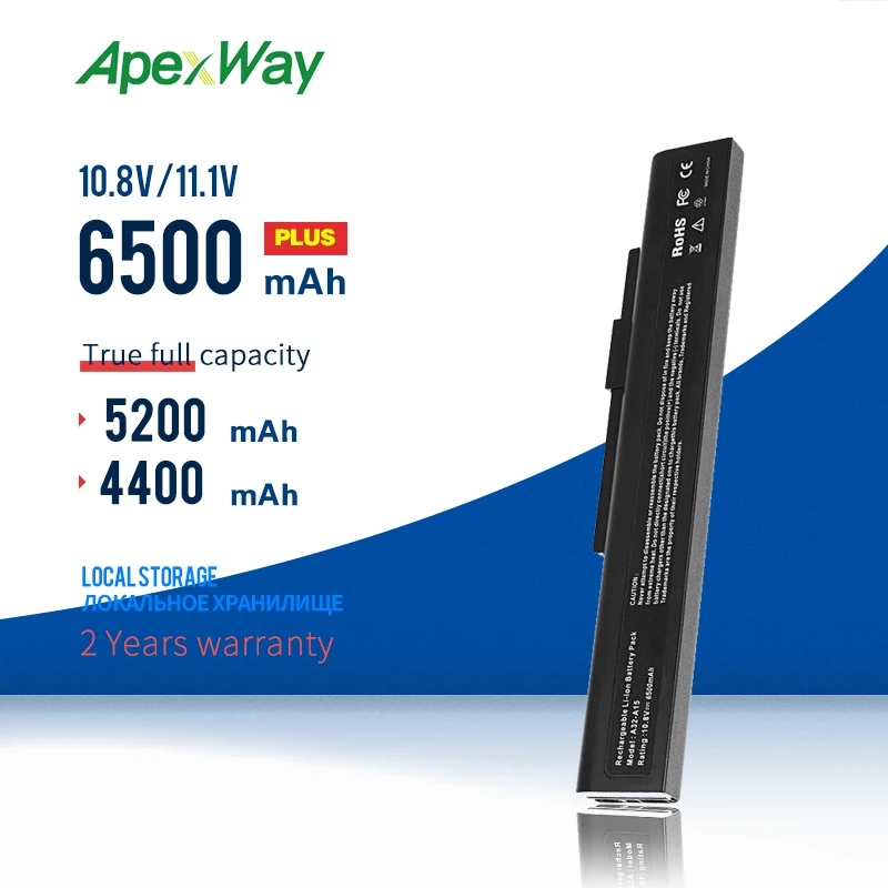 Apexway Notebook Batérie A32-A15 A41-A15 A42-A15 A42-H36 Pre MSI Pre Akoya E6201 E6228 E7219 A6400 CX640(MS-16Y1) CR640