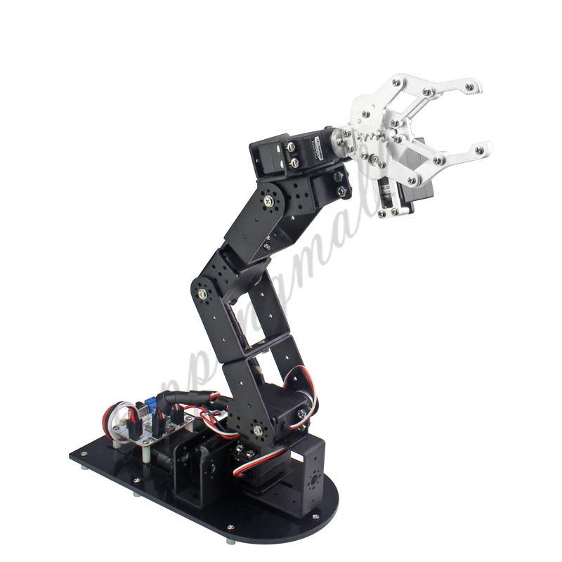 Arduino Robot 6 DOF Hliníkové Zvieracie Pazúry Mount Kit Mechanické Robotické Rameno & 6pcs Serva Kovové Servo Horn-Striebro