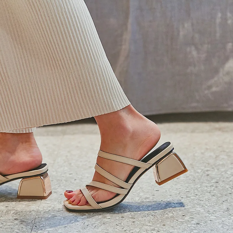 ASUMER veľká veľkosť 34-43 originálne kožené topánky námestie vysoké podpätky, topánky letné sandále slingback plytké vysoké podpätky sandále ženy
