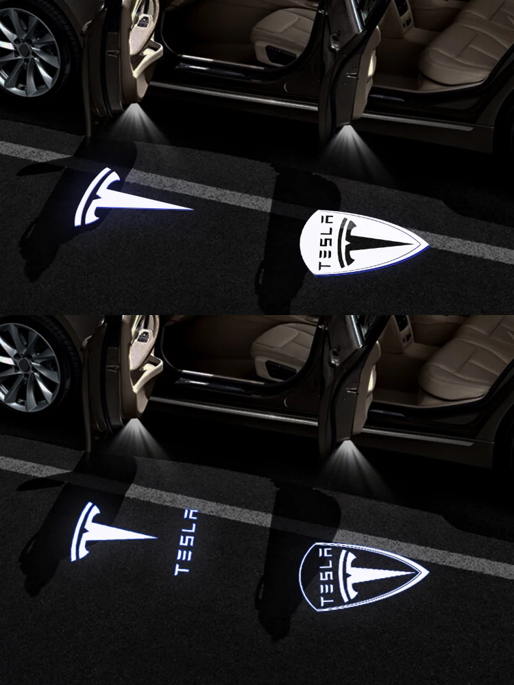 Auto LED 3D Logo Tieň, Svetlo Vitajte Svetlo Nano Dekoratívne Signál Lampa Pre Tesla Model 3 Model X Model S Model Y Príslušenstvo