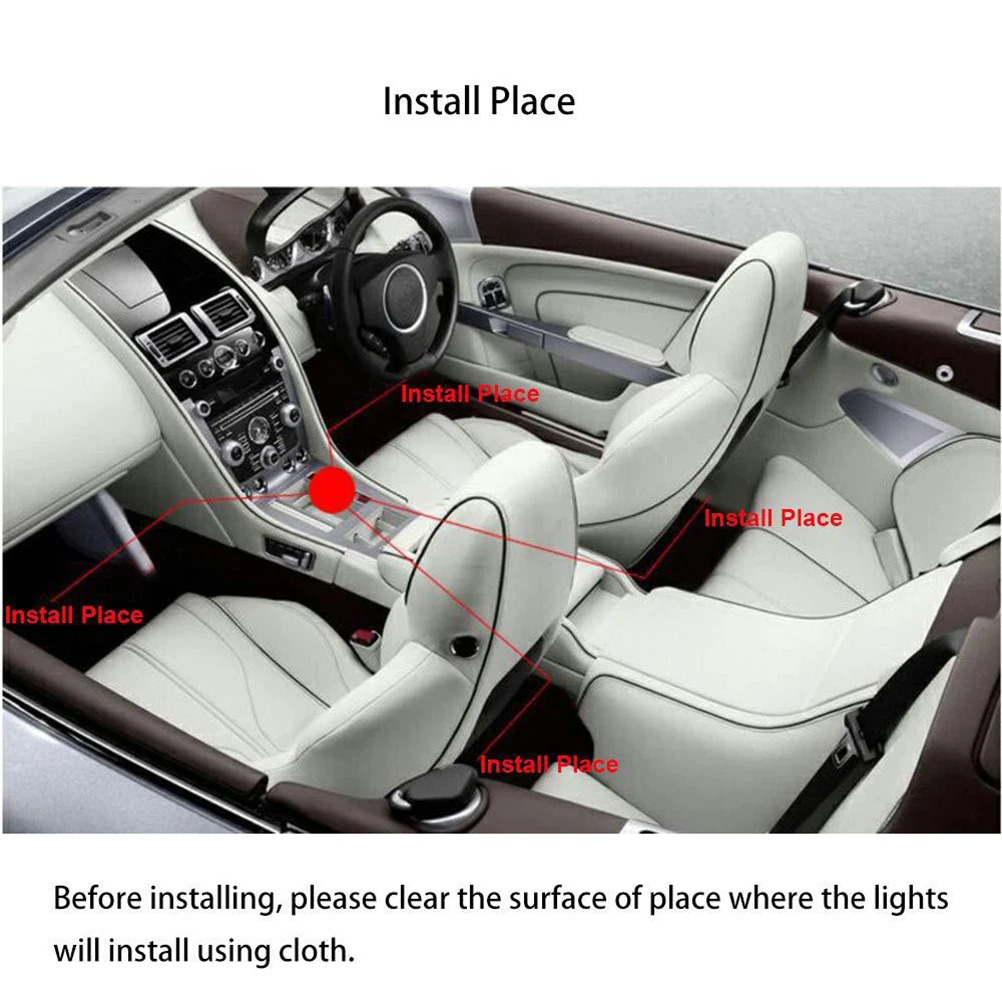Auto LED Pás Svetla 48LED 5050SMD RGB Pásy Svetla Dash Poschodí Nohy LED Pás je Dekoratívne Svetlo, zvuk Hudby Kontroly na Auto Domov