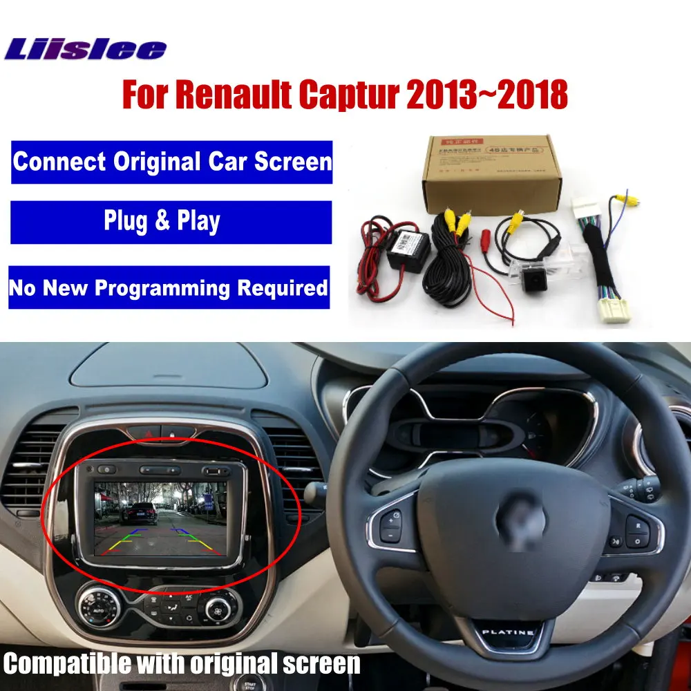 Auto Zozadu na Zadnej strane Fotoaparátu Pre Renault Captur 2013 2016 2017 2018 Pôvodnej Obrazovky RCA Video Adaptér Konektor
