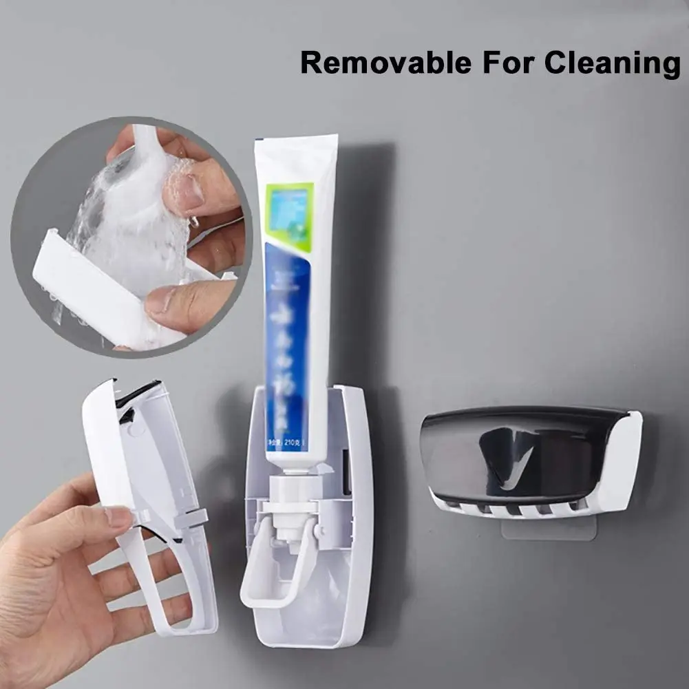 Automatické zubná pasta Dávkovač Držiteľ kúpeľňové Doplnky zubná pasta Squeezer Stenu protiprachová 5 ks/Set kúpeľňových doplnkov