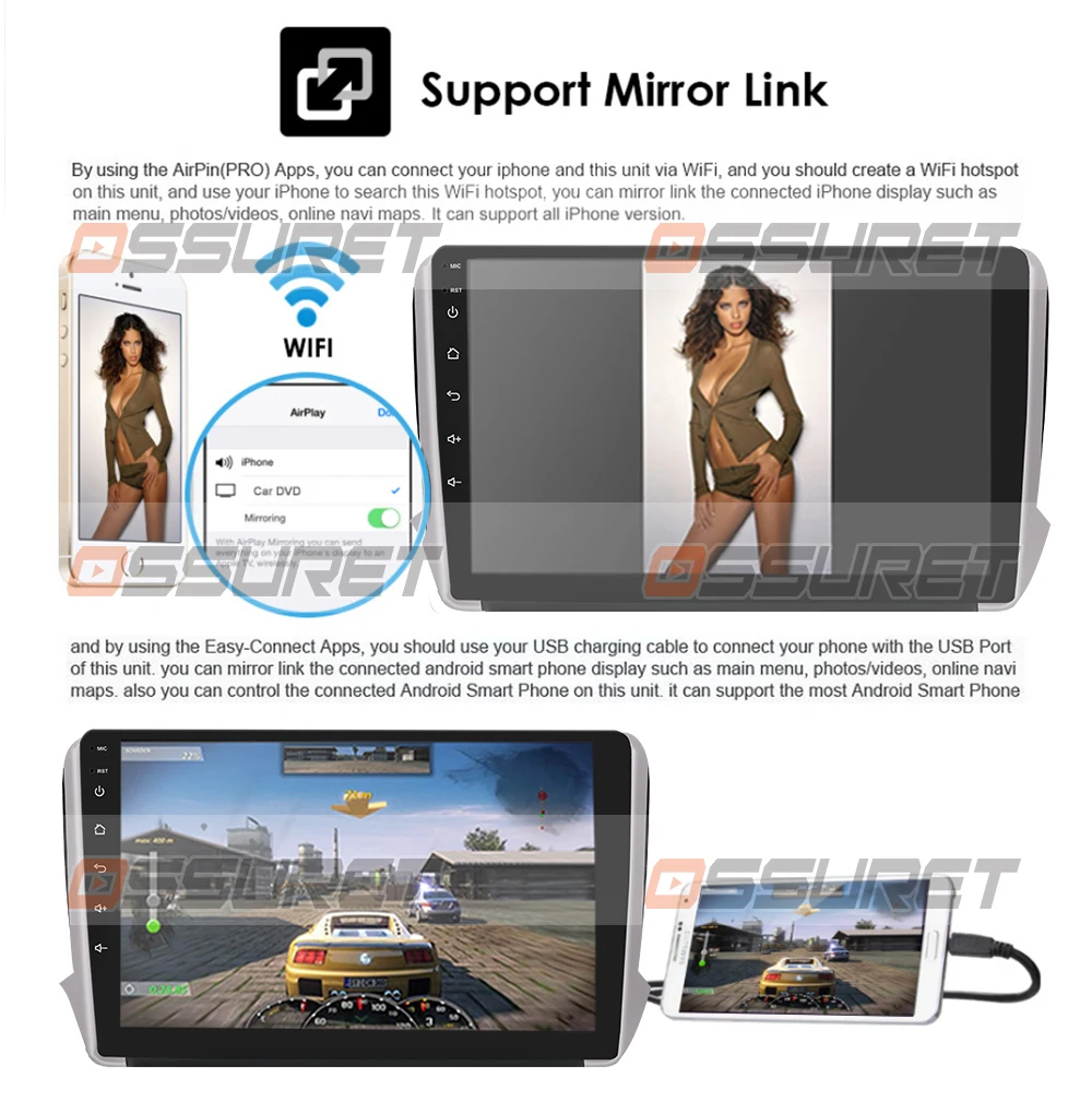 Autoradio 2GB+32GB 2din Android 10 HeadUnit Pre Peugeot série 2008 208-2018 Multimediálne Stereo Auta GPS Navigácie Video RDS