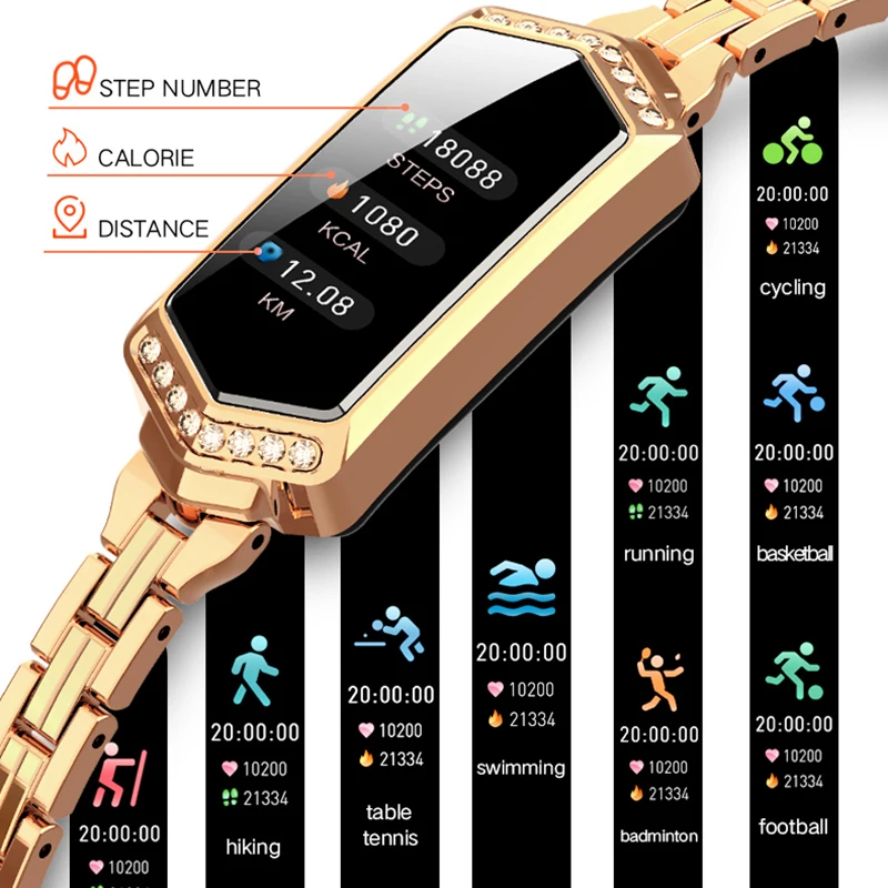 B78 smart hodinky, náramok ženy, Fitness náramok Heart Rate Monitor pre sledovanie darček