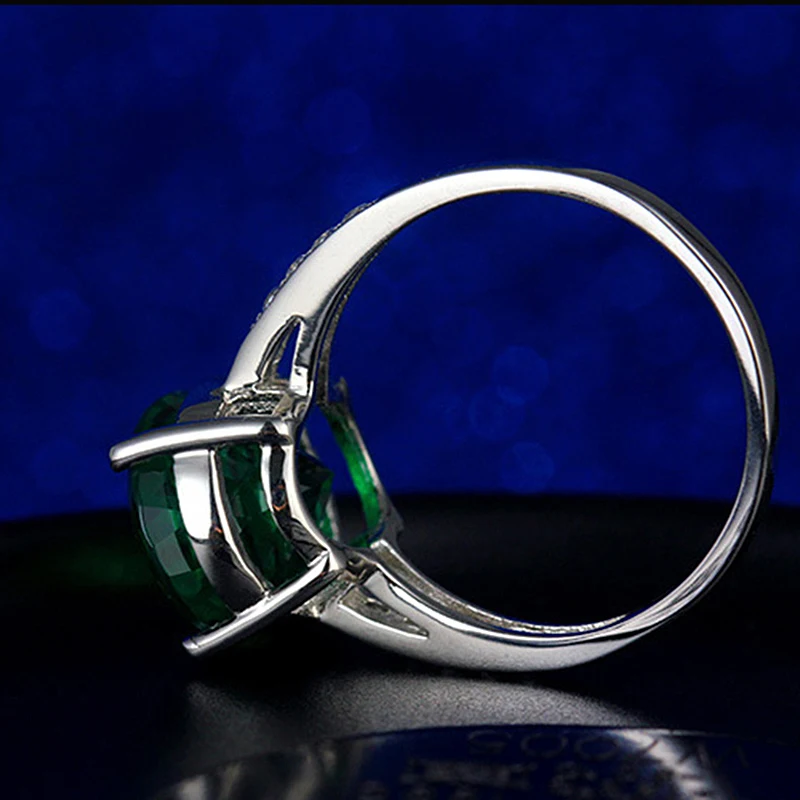 Bague Ringen Značky Anillos Módne Šperky Prstene pre Ženy, Strieborná Zelená Zirconia Drahokamu Svadobné Party Krúžky Veľkoobchod Darčeky