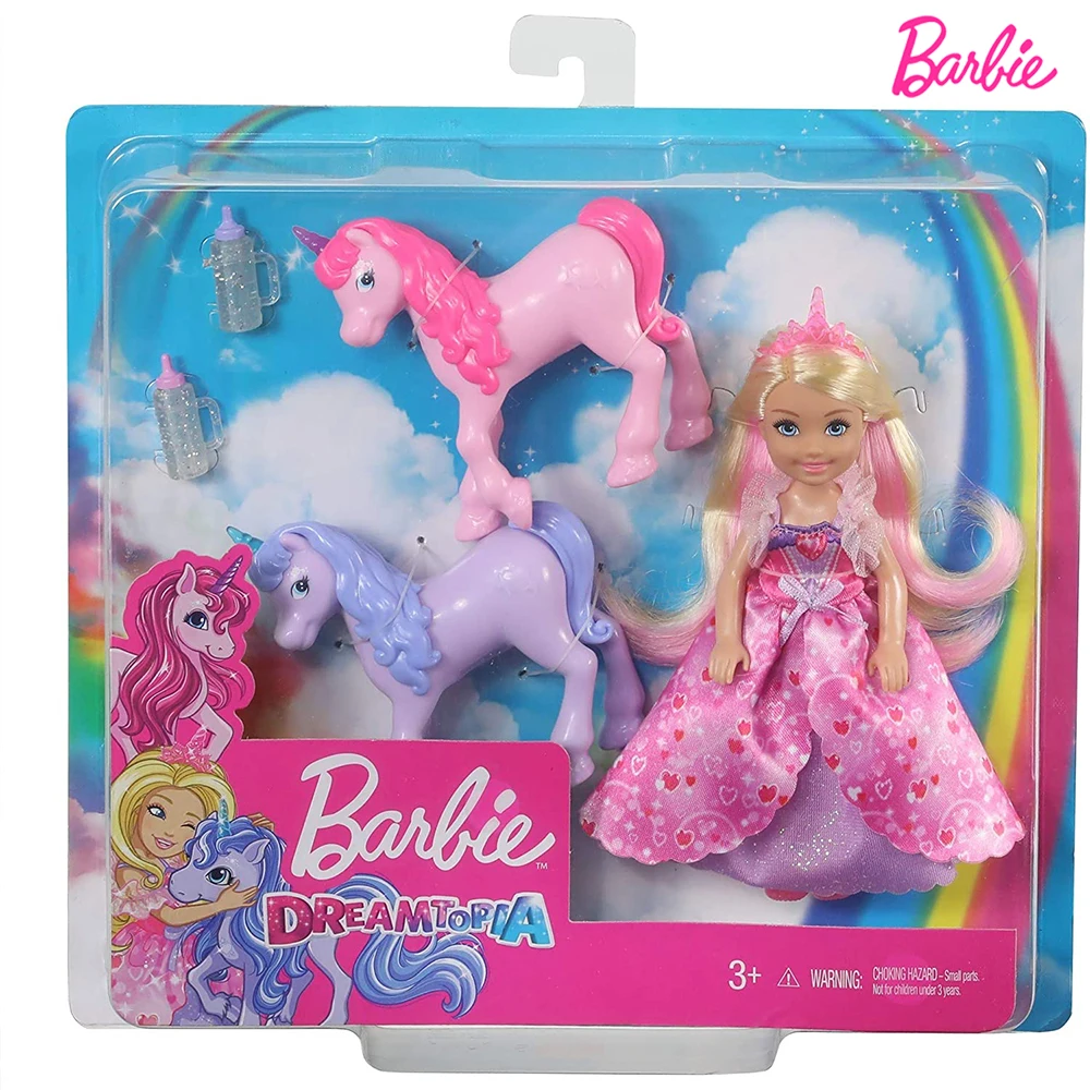 Barbie Málo Kelly Jednorožec Starostlivosti o Dieťa Nastaviť, Hračky Dreamtopia Obľúbené Barbie Bábika Deti Hračka Vianočný Darček GJK17