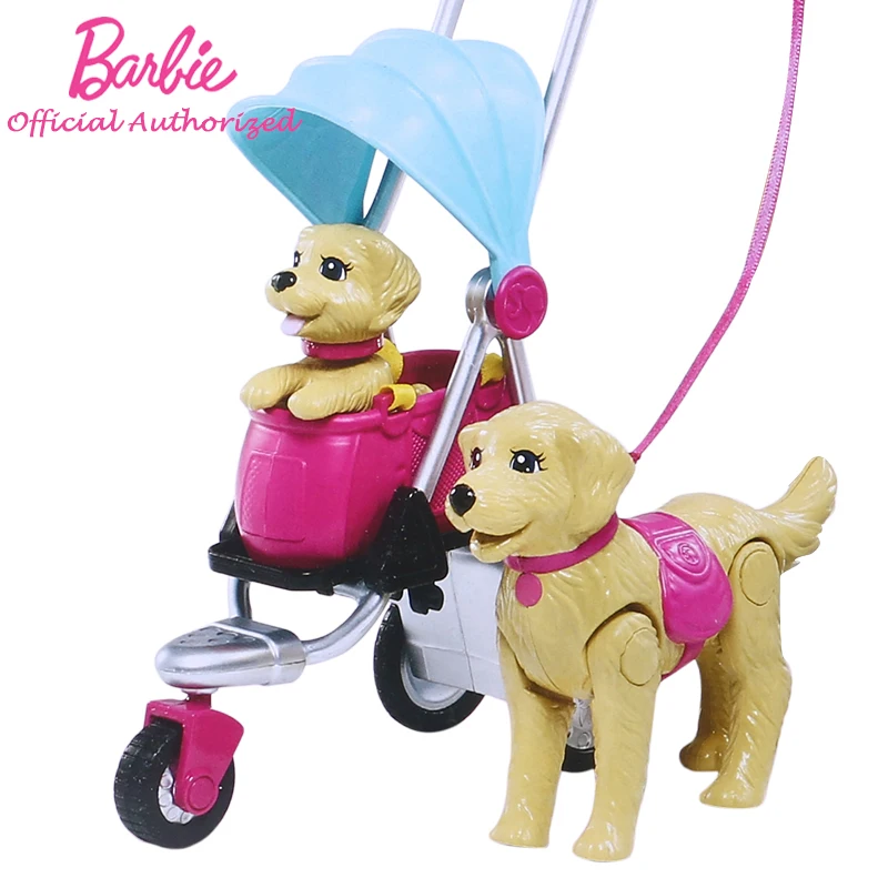 Barbie Pôvodnej Značky Strollin' Mláďat Playset Bábiky Hračky Collectiong Predstierať, že Barbie Hračka Krásny Pes CNB21 Boneca Režim Darček k Narodeninám