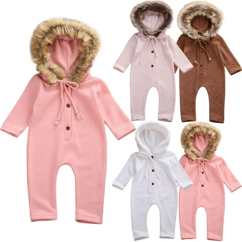 Batoľa Detská Deti Novorodenca Dievča Chlapca, Batoľa Zimné Oblečenie S Kapucňou Romper Jumpsuit Teplé Oblečenie 2019 Oblečenie