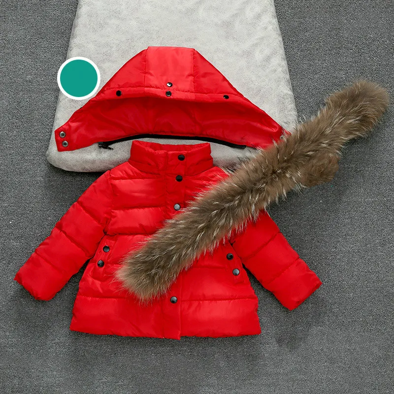 Batoľa Dievča Zimné Oblečenie Chlapci Nadol Bundy Deti Kabát s Kožušinou Hrubé Kabáty s Kapucňou Detské Parkas Dievčatá Snowsuit Deti Oblečenie