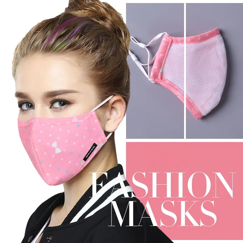 Bavlna PM2.5 Anti Haze Tvár Masku Proti prachu úst maska mascaras Filter Uhlíkom Úst-utlmiť Textílie Maska s 2ks Filter