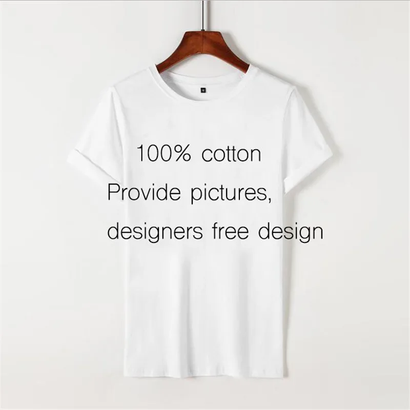 Bavlna Vlastnú Tlač Tričko Biele Tričká, Košele T-Shirt Ženy/muži DIY Váš Ako obrázok alebo Logo Módne pánske Vlastné Tričko