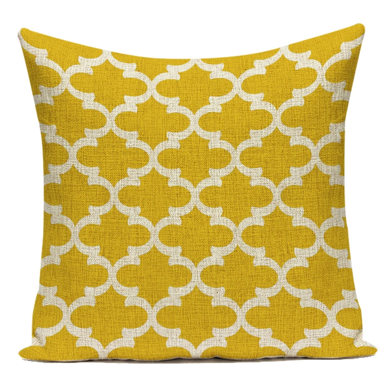 Bavlnená posteľná Bielizeň Jednoducho Žltá Geometrické Šípky Kruhu Prúžok Dekoračné Vankúše Vankúš pre Obývacia Izba Dekorácie obliečka na Vankúš