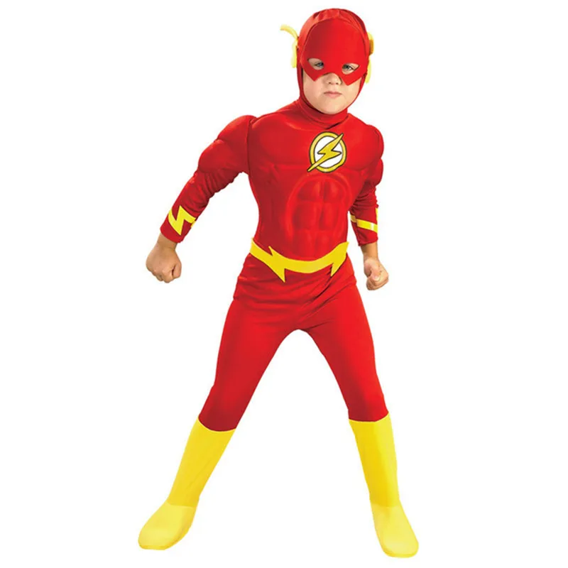 Bazzery Flash Deti Cosplay Svalov Hrudníka Oblečenie Fantázie Detí Superhrdinov Kostým Komické Maškarný kostým pre Dieťa, detské Odevy