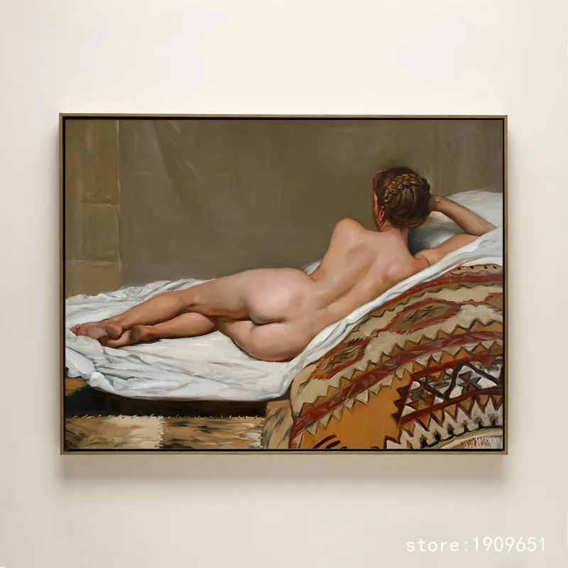 Bez rámu klasická údaje nahé umenie realistický nahá dievčina, olejomaľba na plátne potlače tlačené na bavlnené umeleckou výzdobou obrázok