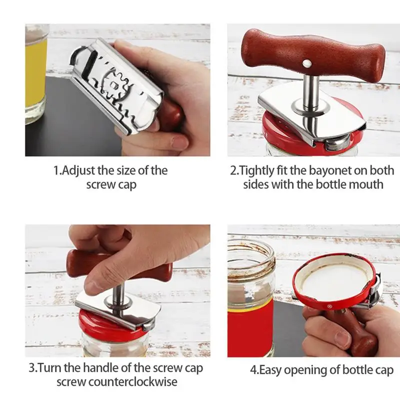 Bezpečnosť Nehrdzavejúcej Ocele Otvárače Sklo 1pc Tvorivé Otvárač Jar Fľaša Nastaviteľné Ručné Ručné Easy Gadget Kuchyňa Užitočný Nástroj