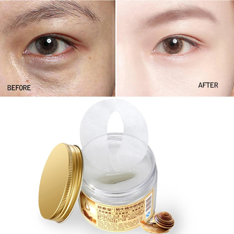 BISUTANG 80Pcs Slimák Podstate Očná Maska Odstrániť Tmavé Kruhy Anti-Opuchy Anti-Wrinkle Eye Leštenie Hydratačný Očná Starostlivosť o Pleť