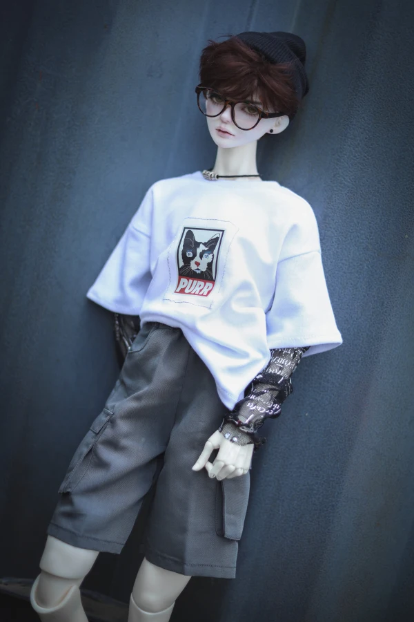 BJD bábiku šaty sú vhodné na 1/3 1/4 veľkosti šitie rukávov a dvoch tlačených hoodies T-shirt ~2 farba v bábika príslušenstvo