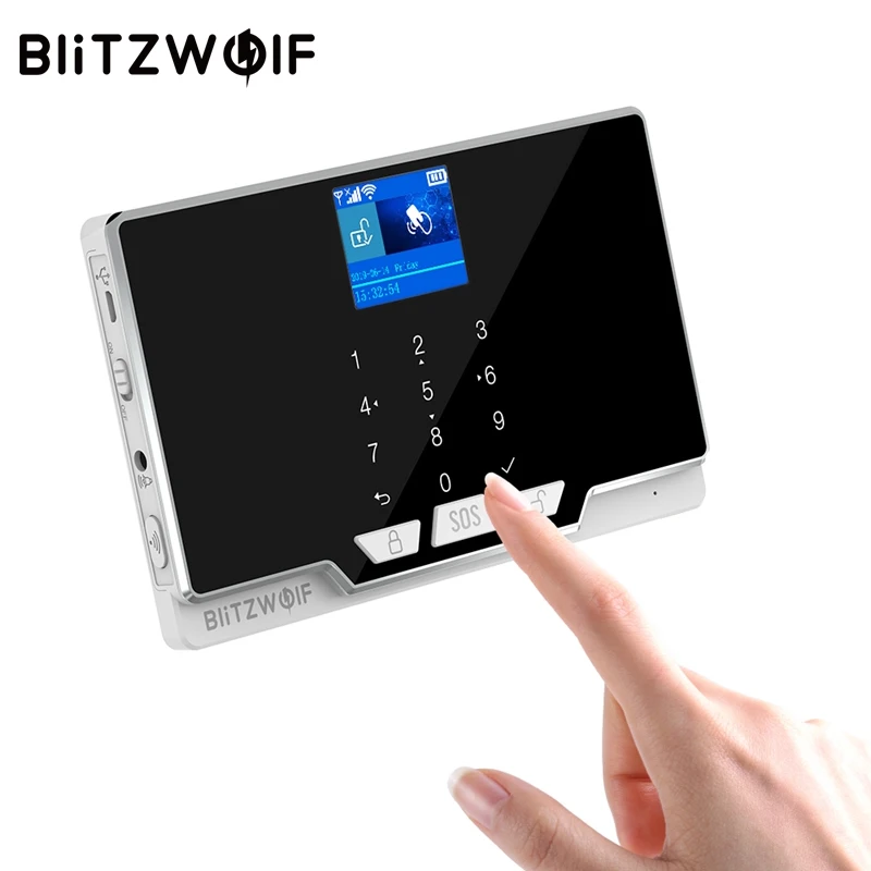 BlitzWolf BW-IS6 2G GSM & 2,4 GHz WiFi Smart Security Hosť Dotykový Displej AP PRemote Alarm Systém Práce s Alexa Asistent Google