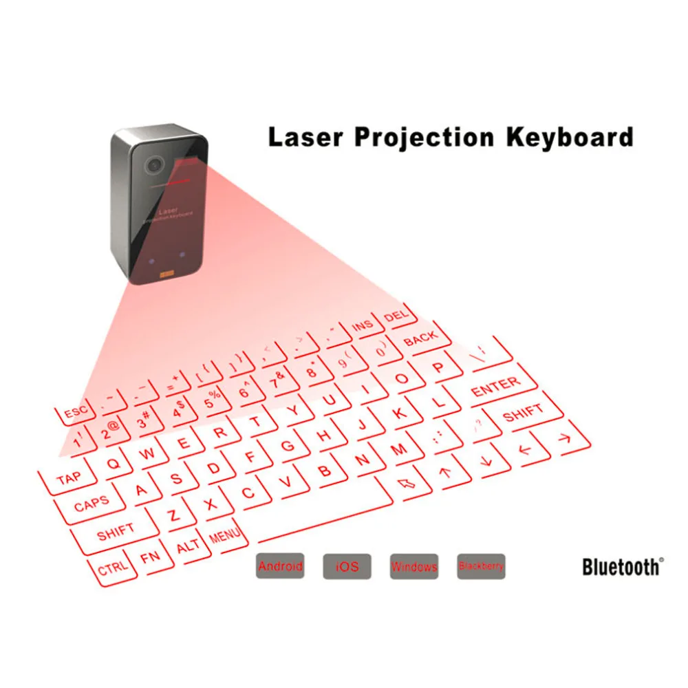 Bluetooth Laser klávesnica Bezdrôtová Virtuálnej Projekcie klávesnice Prenosných pre Iphone Android Smart Telefónu, Tabletu Ipad Notebook PC