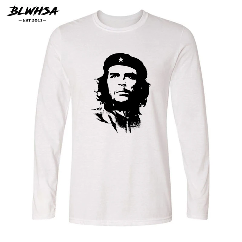 BLWHSA Che Guevara Dlhý Rukáv Mužov Tričko Vysokej Kvalite Vytlačený Na Bavlna Americký Film Hiphop Pohode T-Košele Pre Mužov Plus Veľkosť