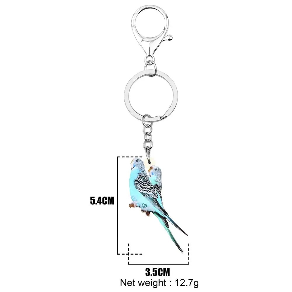 Bonsny Akryl Dlho-tailed Parake Vták Keychains Keyring Zvierat Keyring Šperky Pre Ženy, Deti, Priateľov, Módne Darčeková Taška Charms