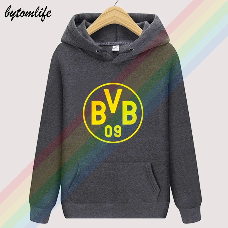 Borussia BVB Futbal Logo Jeseň Unisex Top Šport s Kapucňou, Mens Módne Vlny Oblečenie Mikina Pulóver Ázijské Veľkosť