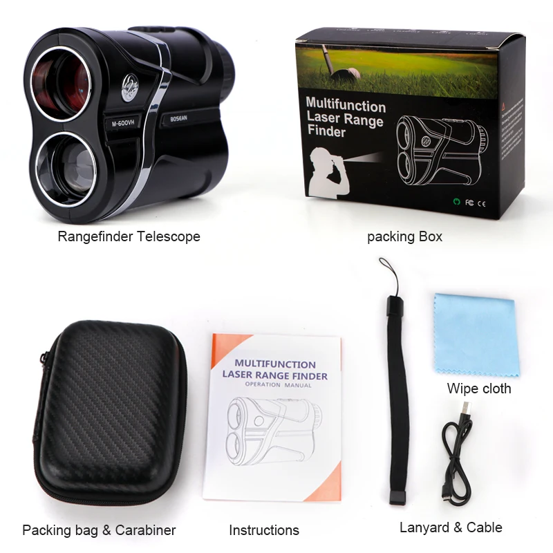 Bosean Golf Laserový Diaľkomer Vlajka-Lock, Vzdialenosť, Výška, Uhol, Rýchlosť, Rozsah finder pre Lov USB Nabíjanie дальномер для охоты