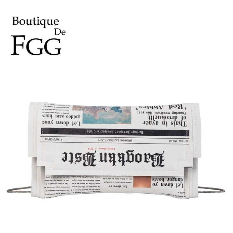 Boutique De FGG Novinka Dizajnér Noviny Klapka Ženy Módne Tašky cez plece Reťaze Ramenný Crossbody Kabeliek