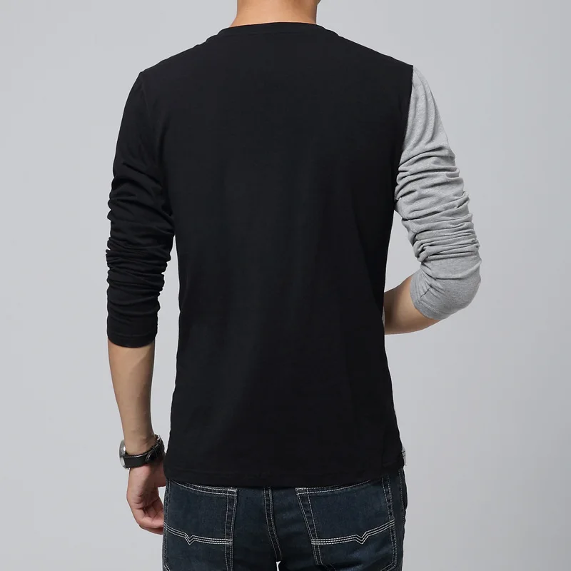 BROWON 2020 Nový Príchod Dlhý Rukáv T Shirt Mužov tvaru Hit Farebnej Bavlnené Tričko pre Mužov Plus Veľkosť M-5XL