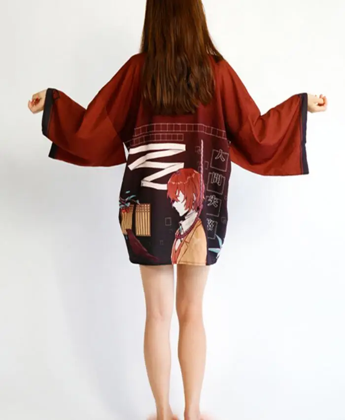 Bungou Túlavých Psov Nakahara Chuya Dazai Osamu Cosplay Yukata Kimono Plášť Sleepwear Muži Ženy Haori Unisex Cardigan Kabát Top