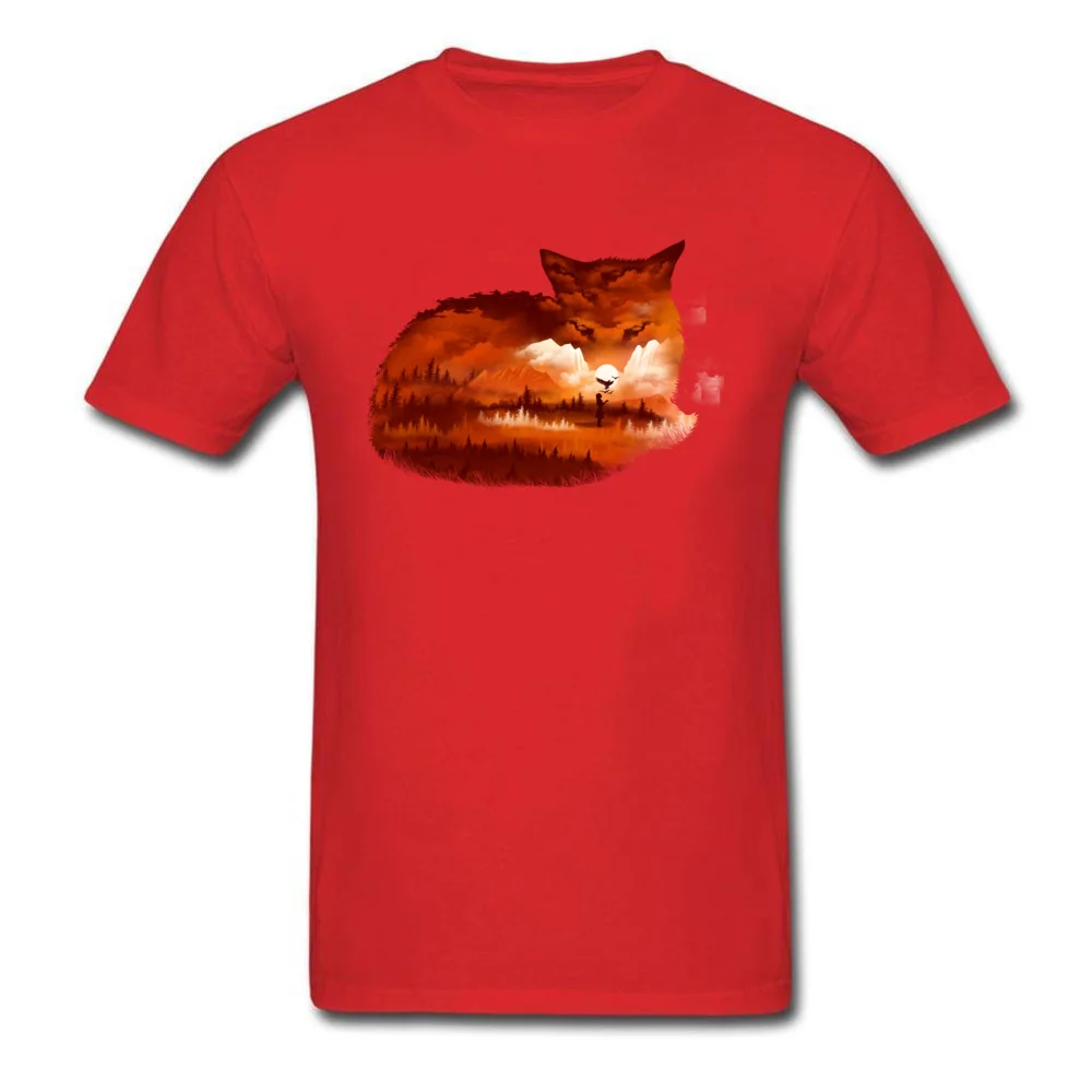 Camisa T Shirt Letné T-shirts Red Fox Úžasné Tričko Bavlnenej Tkaniny Kolo Krku Mužov Topy Tees Dizajn Prevládajúce Oblečenie