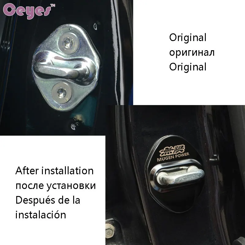 Ceyes Auto Emblémy Auto Styling Prípade Honda Mugen Power Občianske Dohodou CRV Hrv Jazz Pre Toyota Auto Door Lock Cover Auto-Styling