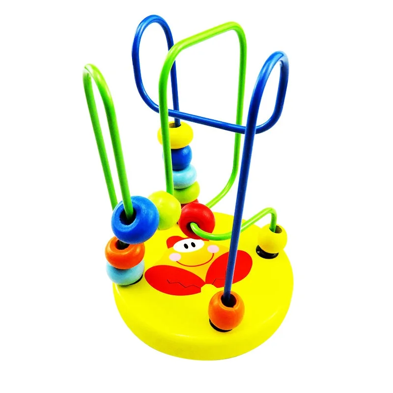 Chlapci Dievčatá Montessori Drevené Hračky Farebné Kruhy Drôtu, Perličiek Bludisko Roller Coaster Vzdelávacie Drevené Puzzle Učebné Pomôcky, Hračky