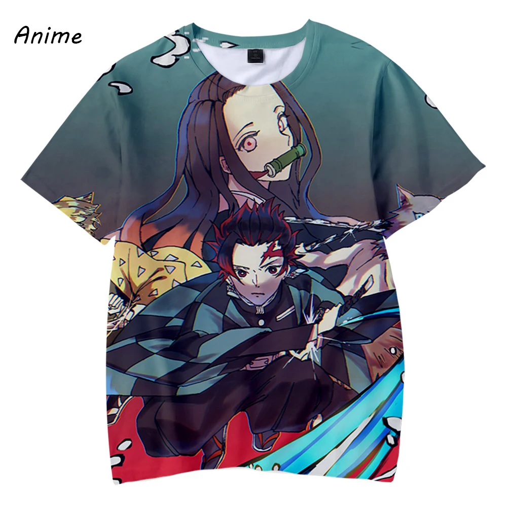 Chlapec pohodlie t shirt Harajuku dievča, T-tričko krátky rukáv 3D vytlačené Kimetsu č Yaiba deti bežné detské oblečenie t-shirt top